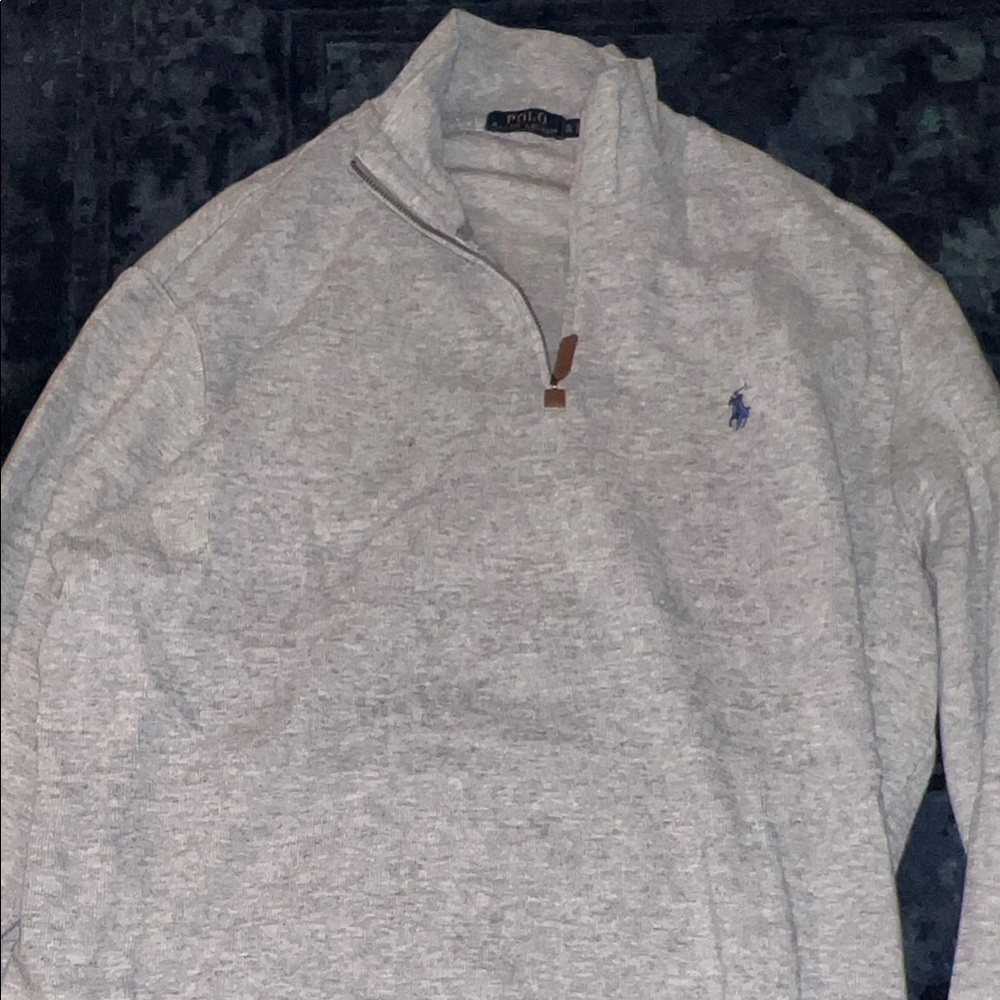 Polo by Ralph Lauren Light Gray Zip-Up Sweater